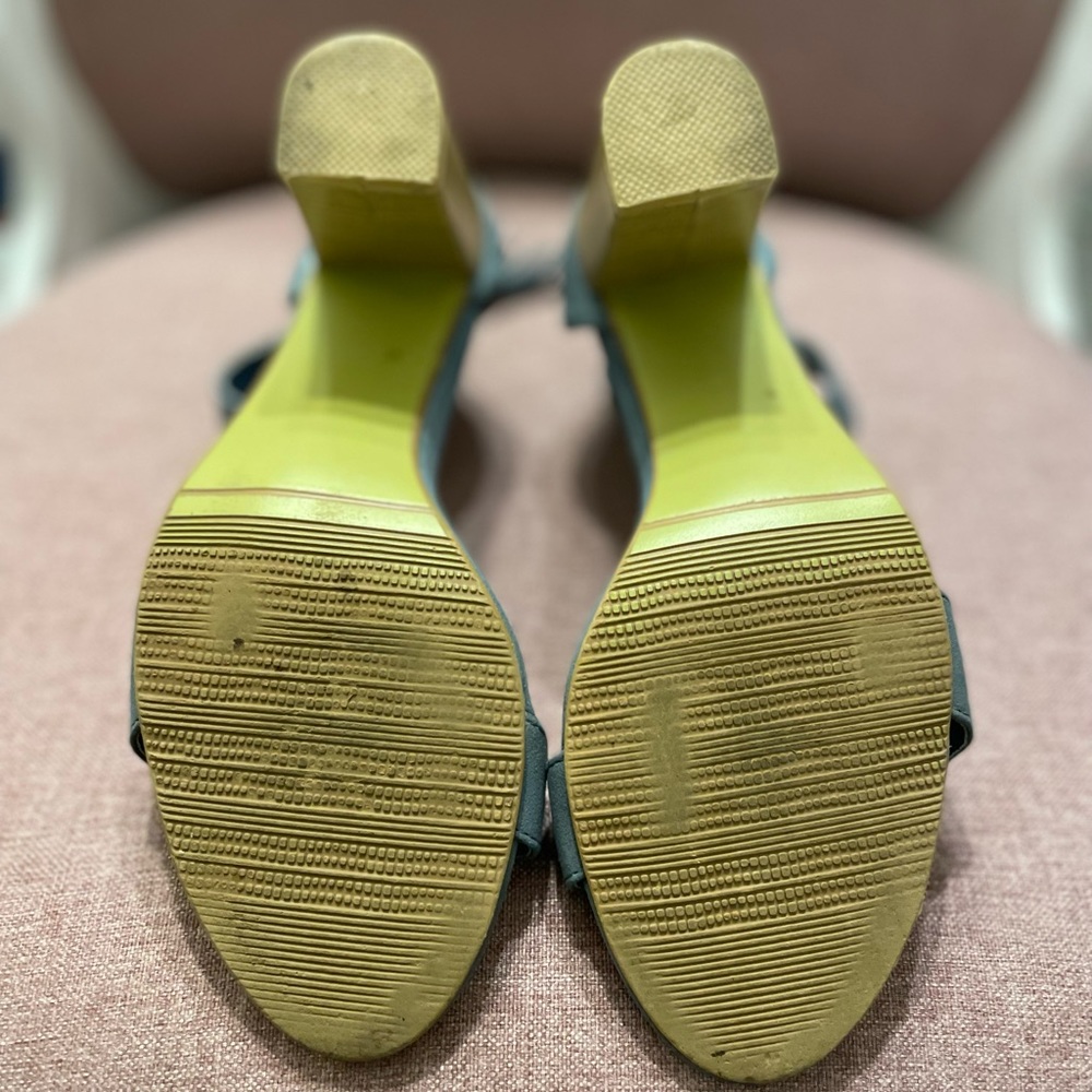 Allegra heeled sandals/heels blue suede 7.5 - Picture 5 of 5